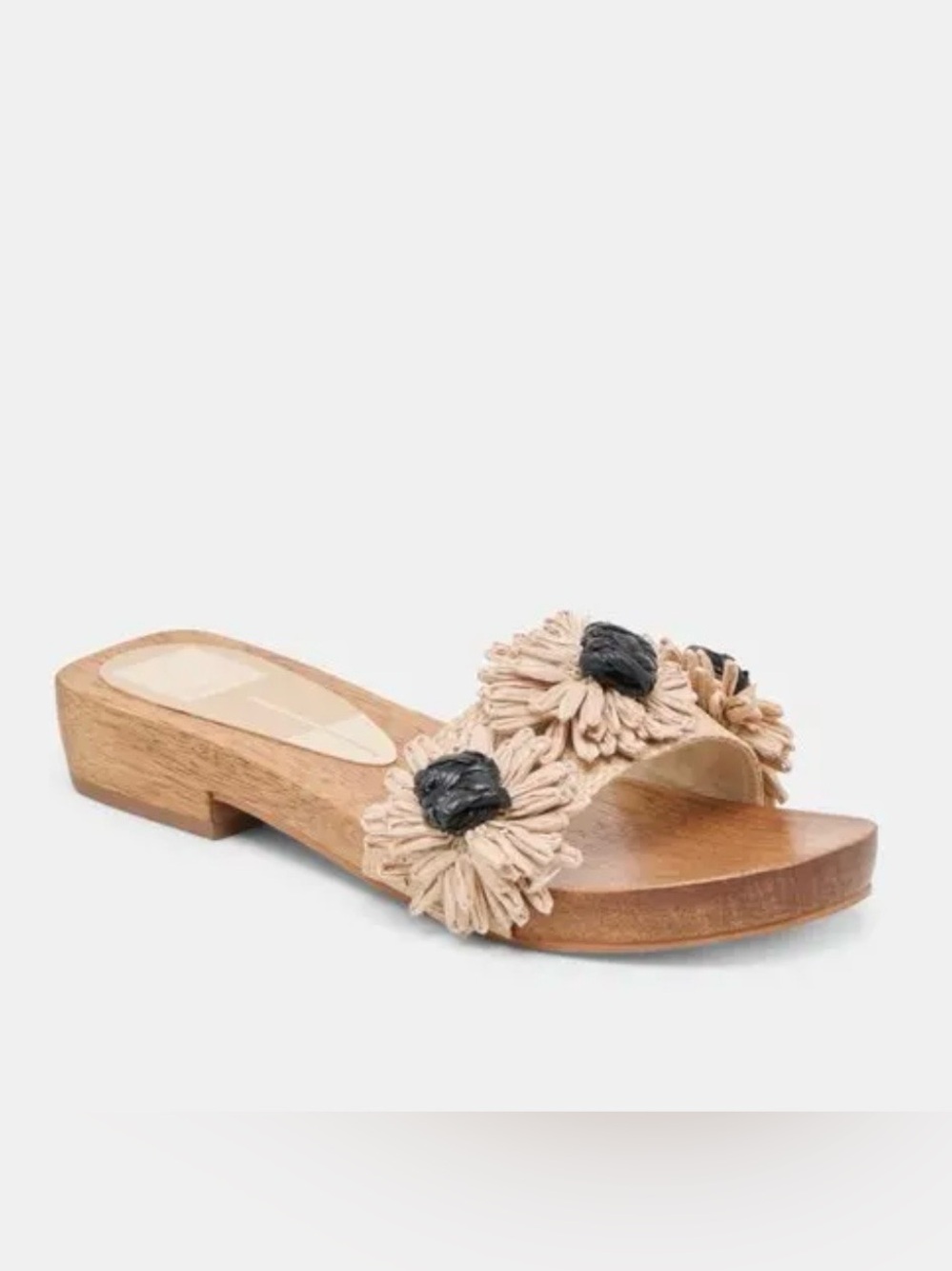 NWOB Dolce Vita Ariena Floral Raffia Wooden Slide Sandals Size 11